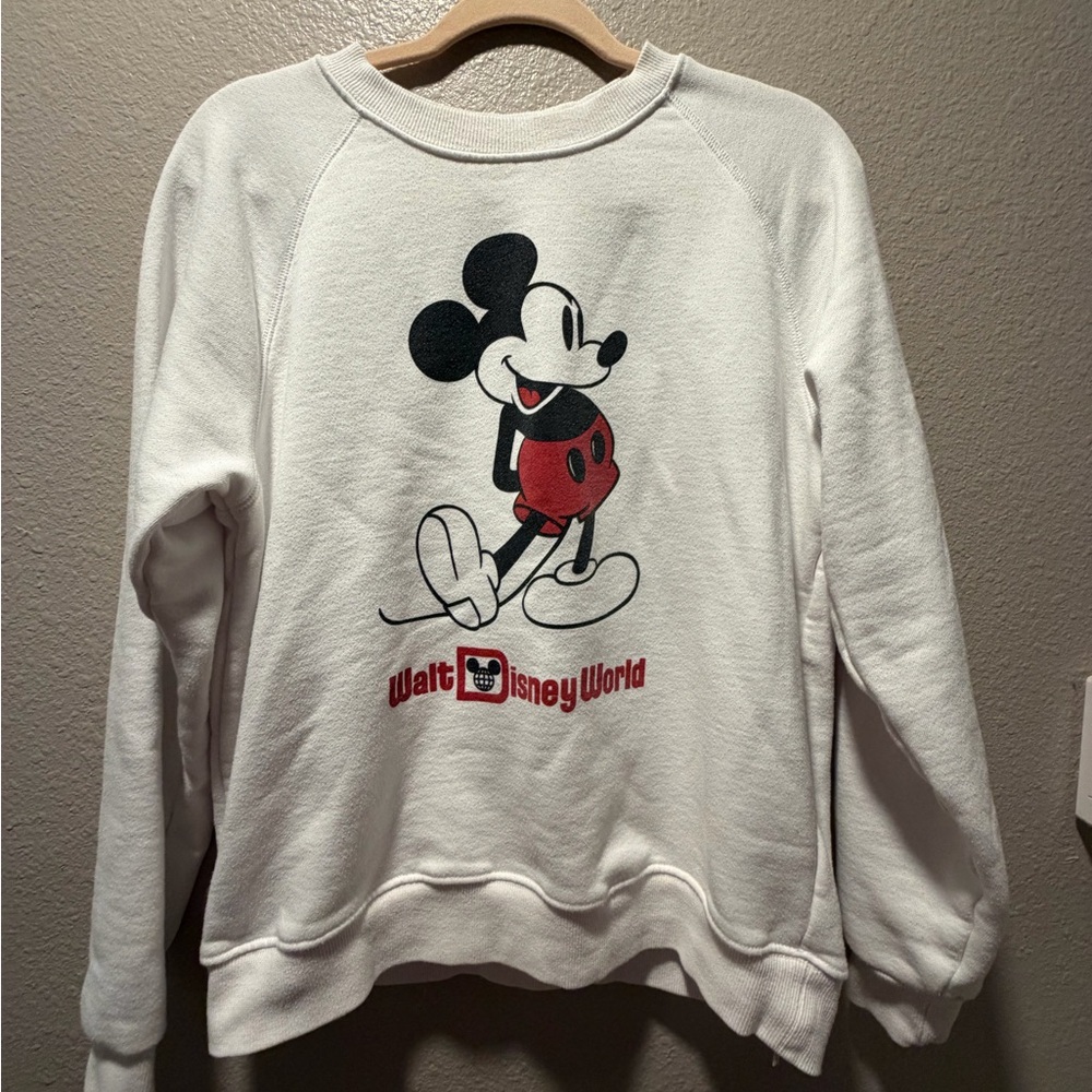 Disney White Mickey Mouse Crewneck
